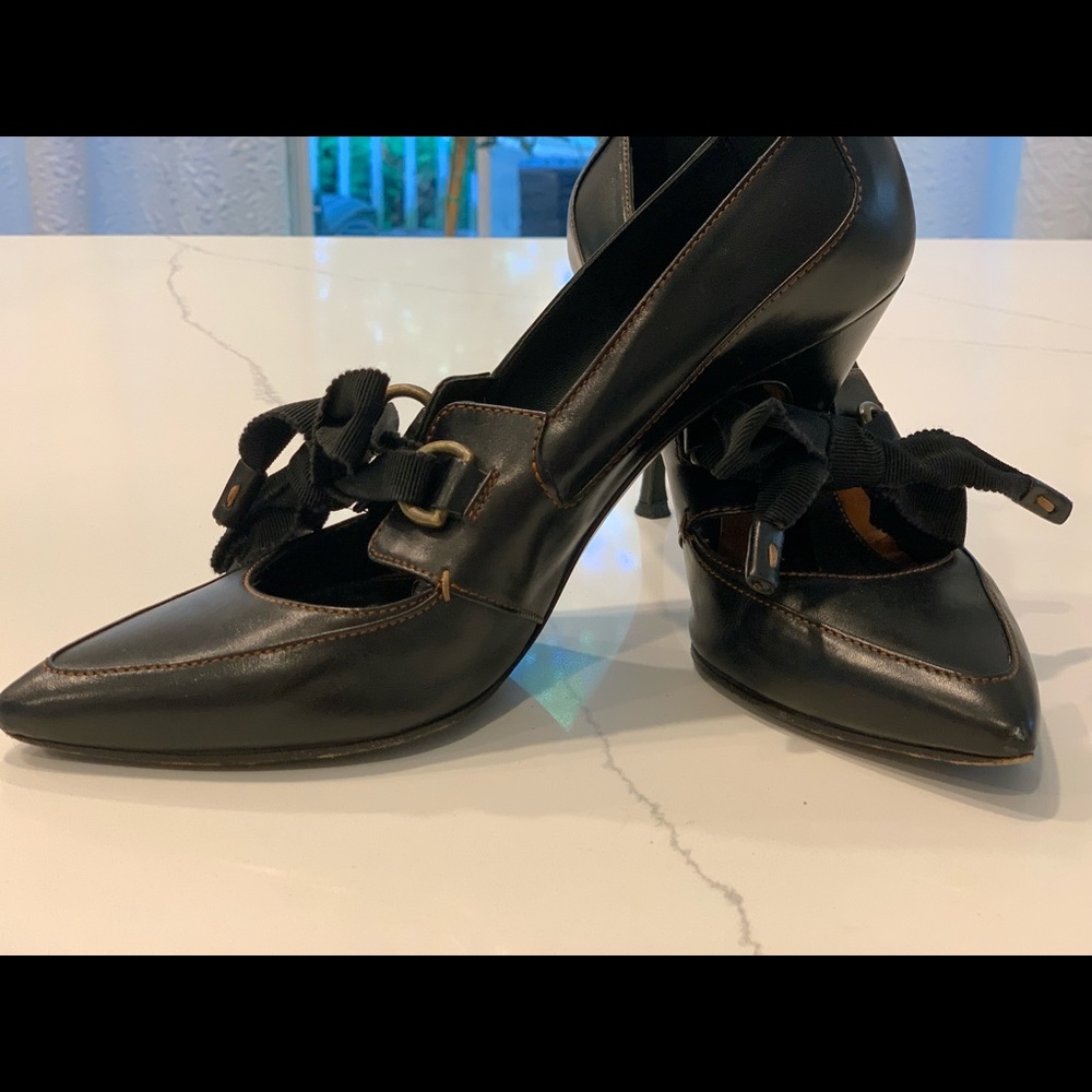 Alexander McQueen Black Leather Heels